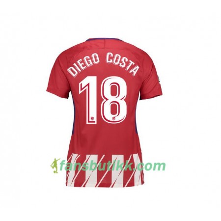 Fotballdrakt Atlético Madrid Diego Costa 18 Dame Bortetrøye 2017-2018 Kortermet