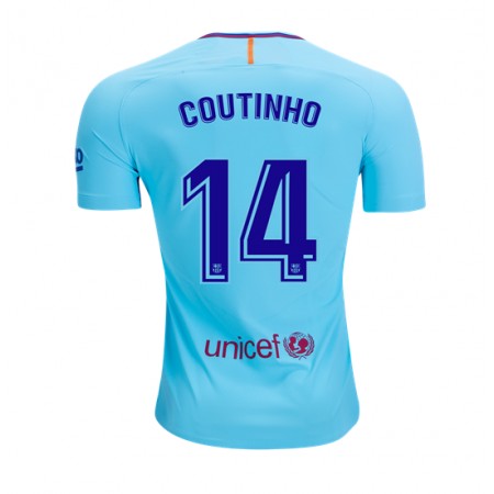 Fotballdrakt FC Barcelona Philippe Coutinho 14 Bortetrøye 2017-2018 Kortermet
