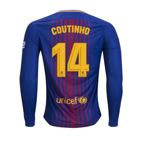Fotballdrakt FC Barcelona Philippe Coutinho 14 Hjemmetrøye 2017-2018 Langermet