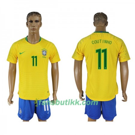 Fotball-VM 2018 Brasil drakt Philippe Coutinho 11 Hjemmetrøye