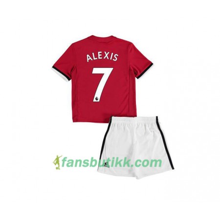 Fotballdrakt Manchester United Alexis Sanchez 7 Barn Hjemmetrøye 2017-2018 Kortermet