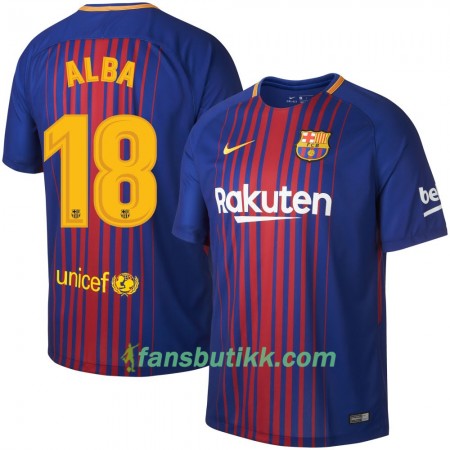 Fotballdrakt FC Barcelona Alba Hjemmetrøye 2017-2018 Kortermet