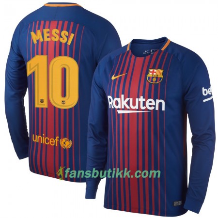 Fotballdrakt FC Barcelona Messi Hjemmetrøye 2017-2018 Langermet