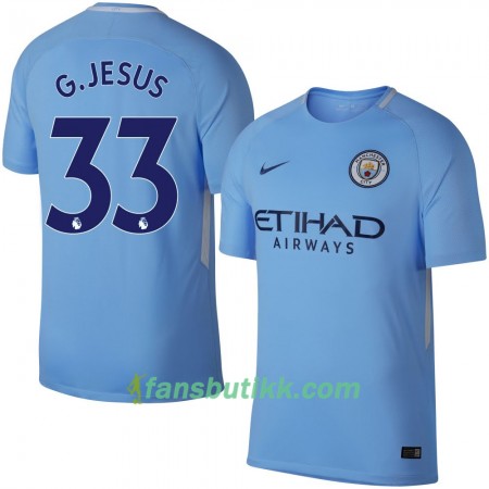 Fotballdrakt Manchester City G. Jesus Hjemmetrøye 2017-2018 Kortermet