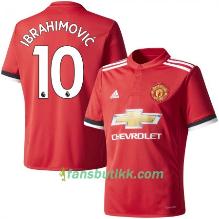Fotballdrakt Manchester United Ibrahimovic 10 Hjemmetrøye 2017-2018 Kortermet