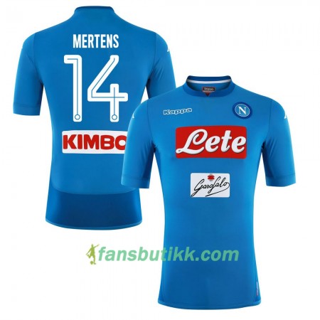 Fotballdrakt SSC Napoli Mertens 14 Hjemmetrøye 2017-2018 Kortermet