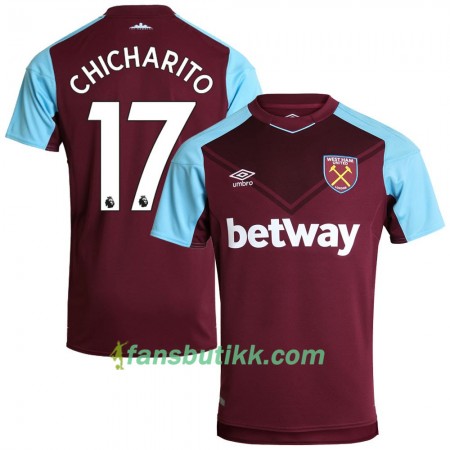 Fotballdrakt West Ham United Chicharito 17 Hjemmetrøye 2017-2018 Kortermet