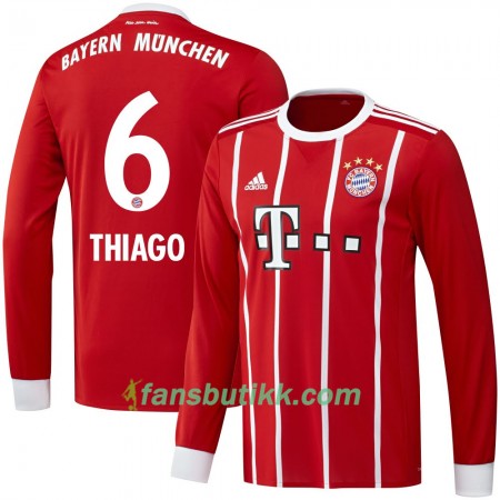 Fotballdrakt FC Bayern München Thiago 6 Hjemmetrøye 2017-2018 Langermet