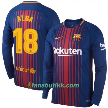 Fotballdrakt FC Barcelona Alba Hjemmetrøye 2017-2018 Langermet