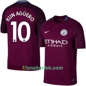 Fotballdrakt Manchester City Kun Agüero Bortetrøye 2017-2018 Kortermet