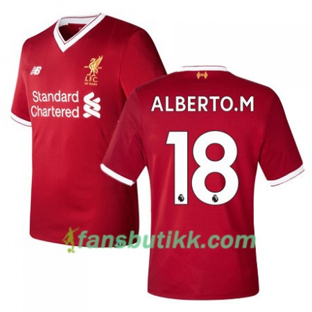 Fotballdrakt Liverpool ALBERTO M 18 Hjemmetrøye 2017-2018 Kortermet