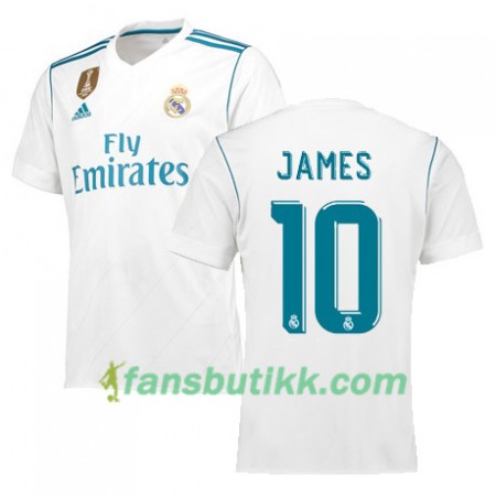 Fotballdrakt Real Madrid JAMES 10 Hjemmetrøye 2017-2018 Kortermet