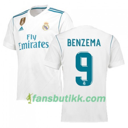 Fotballdrakt Real Madrid BENZEMA 9 Hjemmetrøye 2017-2018 Kortermet