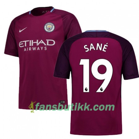Fotballdrakt Manchester City SANE 19 Bortetrøye 2017-2018 Kortermet