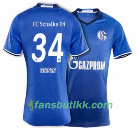 Fotballdrakt FC Schalke 04 GIEFER 34 Hjemmetrøye 2017-2018 Kortermet