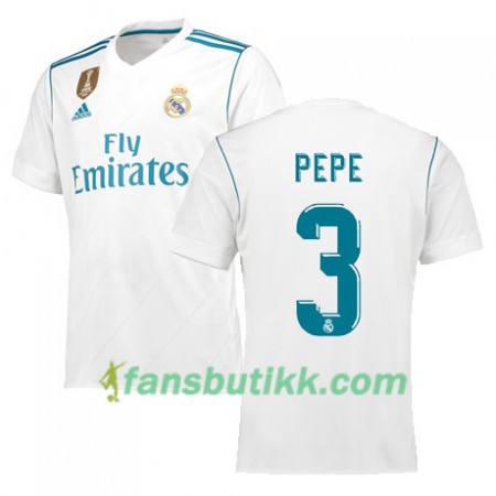Fotballdrakt Real Madrid PEPE 3 Hjemmetrøye 2017-2018 Kortermet