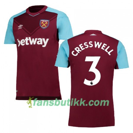Fotballdrakt West Ham United CRESSWELL Hjemmetrøye 2017-2018 Kortermet