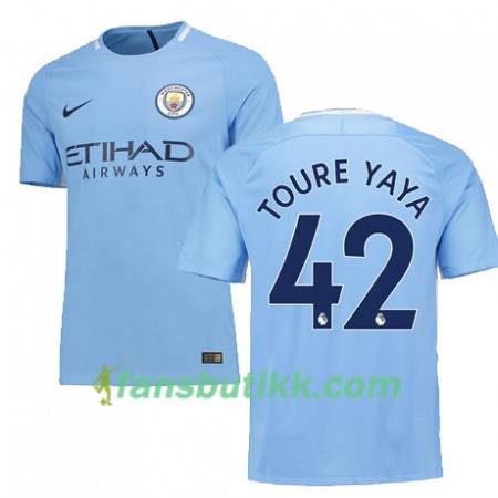 Fotballdrakt Manchester City TOURE YAYA 42 Hjemmetrøye 2017-2018 Kortermet