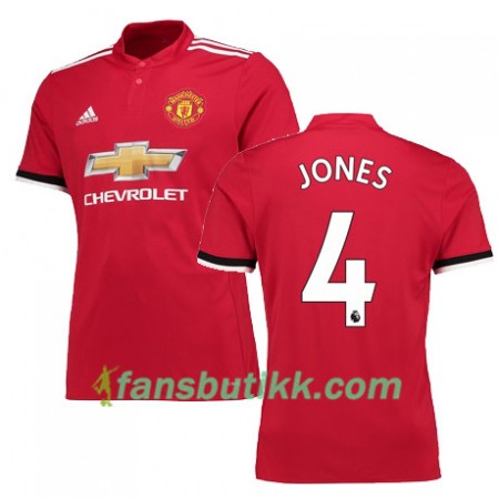Fotballdrakt Manchester United JONES 4 Hjemmetrøye 2017-2018 Kortermet