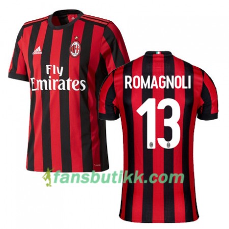Fotballdrakt AC Milan AS RomaGNOLI 13 Hjemmetrøye 2017-2018 Kortermet