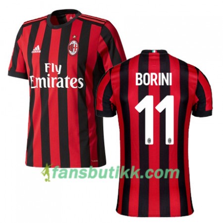 Fotballdrakt AC Milan BORINI 11 Hjemmetrøye 2017-2018 Kortermet