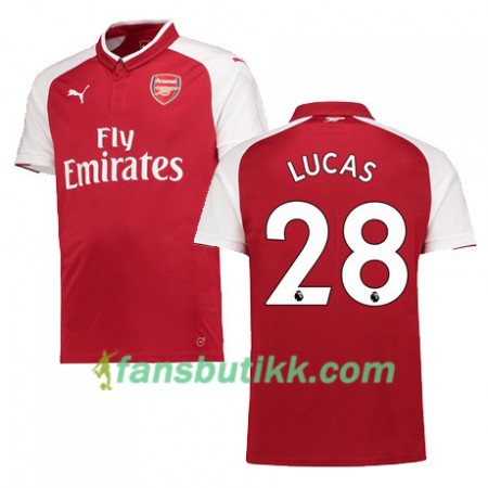 Fotballdrakt Arsenal LUCAS 28 Hjemmetrøye 2017-2018 Kortermet