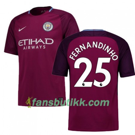 Fotballdrakt Manchester City FERNANDINHO 25 Bortetrøye 2017-2018 Kortermet