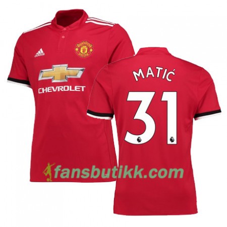Fotballdrakt Manchester United MATIC 31 Hjemmetrøye 2017-2018 Kortermet