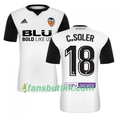 Fotballdrakt Valencia CF C SOLER Hjemmetrøye 2017-2018 Kortermet