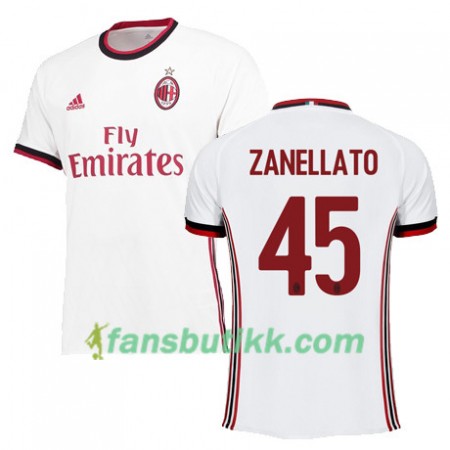 Fotballdrakt AC Milan ZANELLATO 45 Bortetrøye 2017-2018 Kortermet