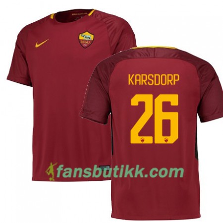 Fotballdrakt AS Roma KARSDORP 26 Hjemmetrøye 2017-2018 Kortermet