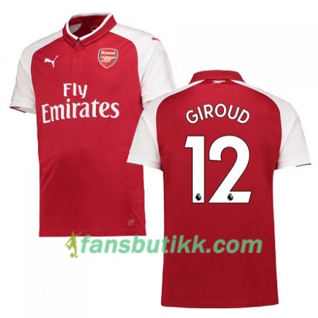 Fotballdrakt Arsenal GIROUD 12 Hjemmetrøye 2017-2018 Kortermet
