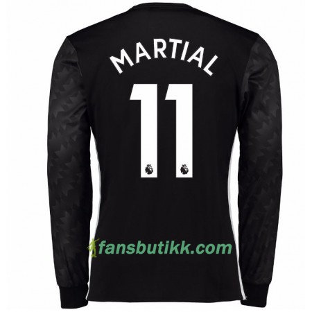 Fotballdrakt Manchester United Anthony Martial 11 Bortetrøye 2017-2018 Langermet