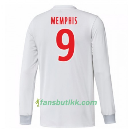 Fotballdrakt Olympique Lyonnais Memphis Depay 9 Hjemmetrøye 2017-2018 Langermet