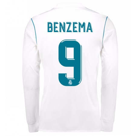 Fotballdrakt Real Madrid Karim Benzema 9 Hjemmetrøye 2017-2018 Langermet