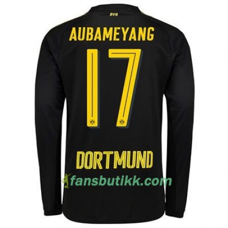 Fotballdrakt Borussia Dortmund Aubameyang 17 Bortetrøye 2017-2018 Langermet