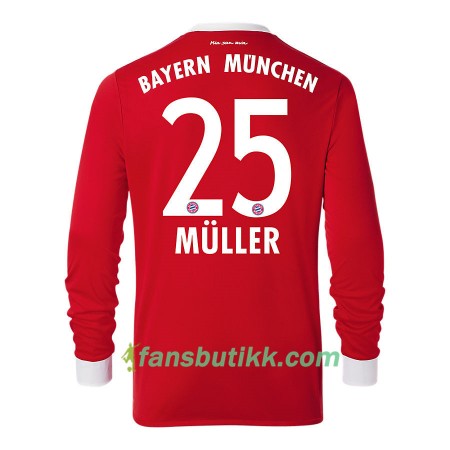 Fotballdrakt FC Bayern München Thomas Muller 25 Hjemmetrøye 2017-2018 Langermet