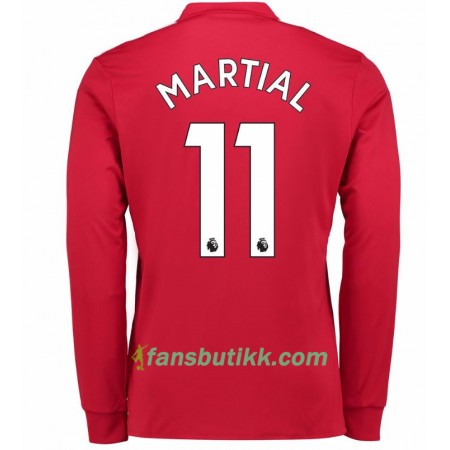 Fotballdrakt Manchester United Anthony Martial 11 Hjemmetrøye 2017-2018 Langermet