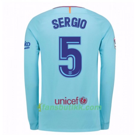 Fotballdrakt FC Barcelona Sergio Busquets 5 Bortetrøye 2017-2018 Langermet