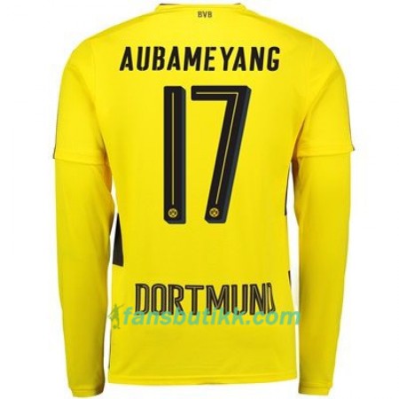 Fotballdrakt Borussia Dortmund Aubameyang 17 Hjemmetrøye 2017-2018 Langermet