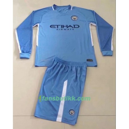 Fotballdrakt Manchester City Hjemmetrøye 2017-2018 Langermet