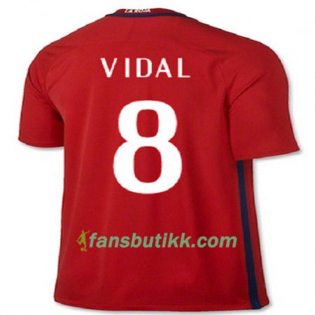 Fotballdrakt Chile VIDAL Hjemmetrøye 2016/17 Kortermet