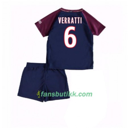 Fotballdrakt Paris SG Marco Verratti 6 Barn Hjemmetrøye 2017-2018 Kortermet