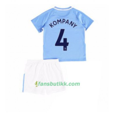 Fotballdrakt Manchester City Vincent Kompany 4 Barn Hjemmetrøye 2017-2018 Kortermet