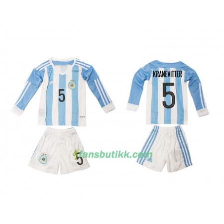 Fotballdrakt Argentina Kranevitter 5 Barn Hjemmetrøye 2016 Langermet