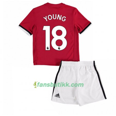 Fotballdrakt Manchester United Ashley Young 18 Barn Hjemmetrøye 2017-2018 Kortermet