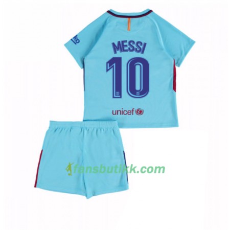 Fotballdrakt FC Barcelona Lionel Messi 10 Barn Bortetrøye 2017-2018 Kortermet