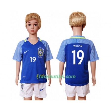 Fotballdrakt Brasil Willian 19 Barn Bortetrøye 2016 Kortermet