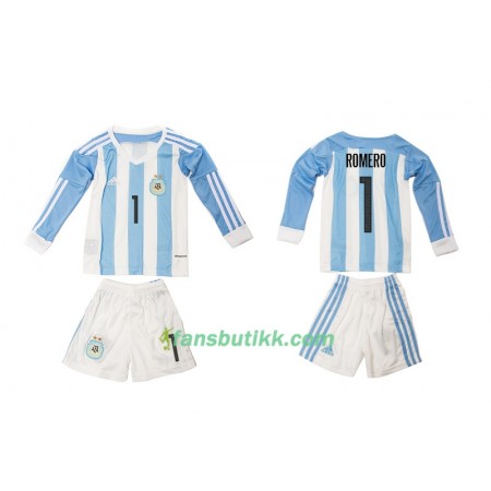 Fotballdrakt Argentina Romero 1 Barn Hjemmetrøye 2016 Langermet