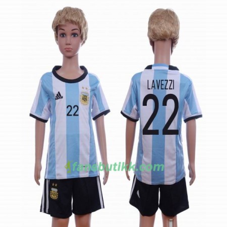 Fotballdrakt Argentina Lavezzi 22 Barn Hjemmetrøye 2016 Kortermet